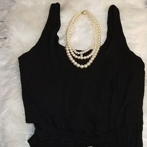 "Color Thread" Little Black Romper